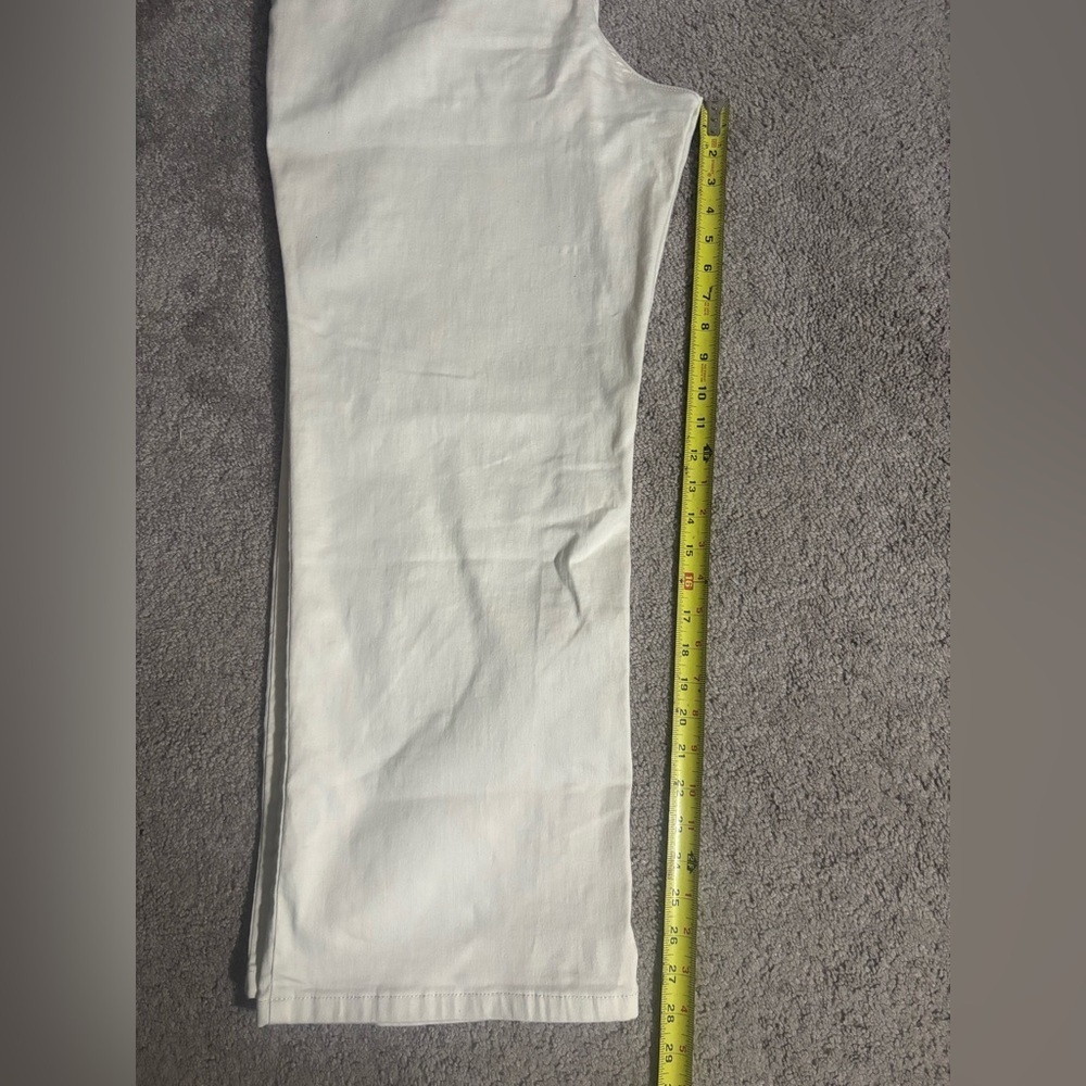 Anne Klein Pants Women White Cream Gold Button AK High Rise Trouser Size 16 - Picture 12 of 16